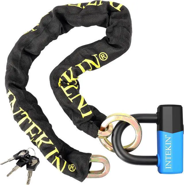 Main image of Motorcycle Chain Locks 3.6FT Motorcycle Lock 10mm/0.42inch Thick Bike Chain Lock Heavy Duty Chain Lock with 16mm/0.64inch Disc Lock for Motorcycles, Scooters, Gates and More, Blue