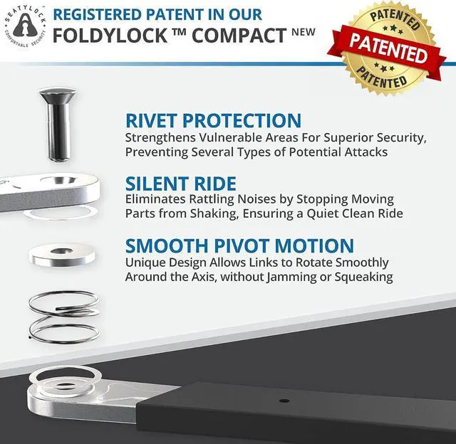 Alt view image 3 of 7 - FoldyLock Compact Folding Bike Lock - Award Winning Patented Lightweight High Security Bicycle Lock - Heavy Duty Anti Theft Smart Secure Guard with Keys & Case for Bikes or Scooters
