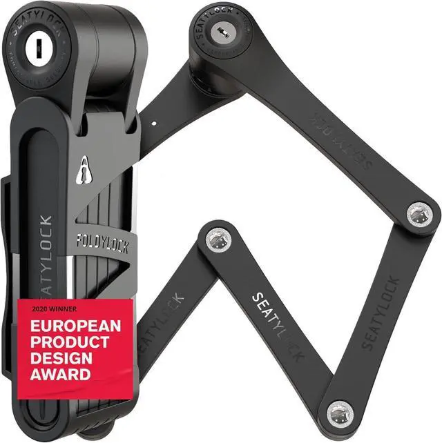 Main image of FoldyLock Compact Folding Bike Lock - Award Winning Patented Lightweight High Security Bicycle Lock - Heavy Duty Anti Theft Smart Secure Guard with Keys & Case for Bikes or Scooters