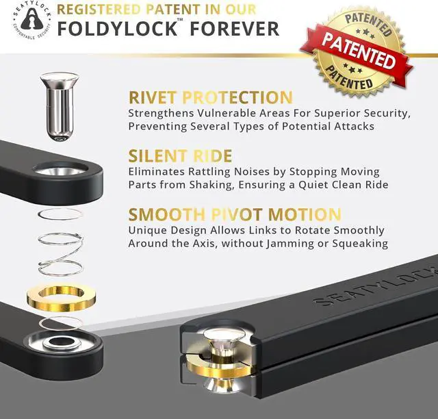 Alt view image 3 of 7 - Forever Folding Bike Lock - Patented Sleek High Security Sold Secure Gold Bicycle Lock - Heavy Duty Anti Theft Smart Guard with Keys - 90cm