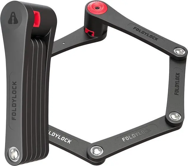 Main image of FoldyLock Classic Folding Bike Lock - Patented High Security Sold Secure Silver Bicycle Lock - Heavy Duty Anti Theft Secure Guard with Keys & Case Mount - 37.4"