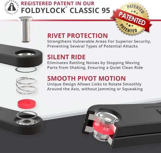 Alt view image 3 of 6 - FoldyLock Classic Folding Bike Lock - Patented High Security Sold Secure Silver Bicycle Lock - Heavy Duty Anti Theft Secure Guard with Keys & Case Mount - 37.4"