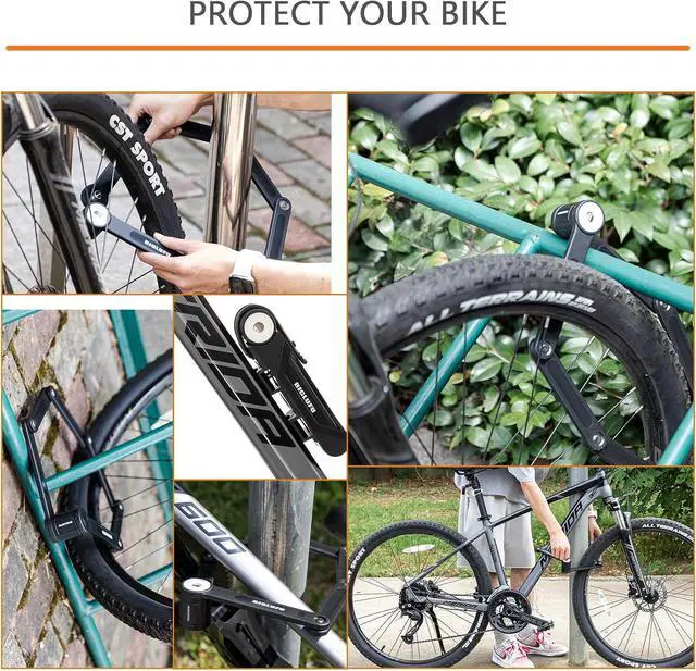 Alt view image 5 of 7 - Bike Lock Bicycle Scooter Motorcycle Folding Locks with 4Keys, Fold Chain Heavy Duty Alloy Steel Foldable Lock with Mounting Bracket 2pc Straps, 86cm/34 Unfolding, 1.92 lbs