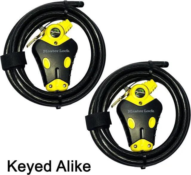Alt view image 2 of 4 - Two 6 ft Python Adjustable Cable Locks Keyed Alike, 8413KACBL-66