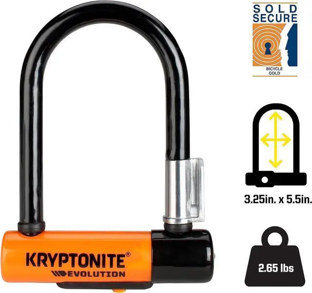 Alt view image 3 of 7 - Evolution Mini-5 Bike U-Lock, Heavy Duty Anti-Theft Bicycle U Lock, 13mm Steel Shackle Mounting Bracket and Keys, High Security Lock for Bicycles Scooters,Black