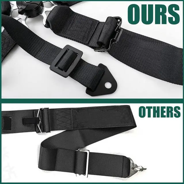 Alt view image 5 of 7 - 5-Point Racing Safety Harness Set SFI with Ultra Comfort Heavy Duty Shoulder Pads