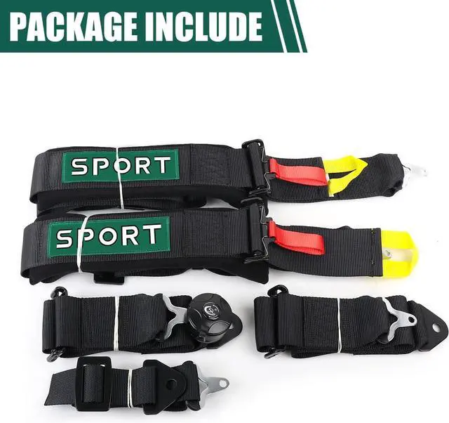 Alt view image 6 of 7 - 5-Point Racing Safety Harness Set SFI with Ultra Comfort Heavy Duty Shoulder Pads