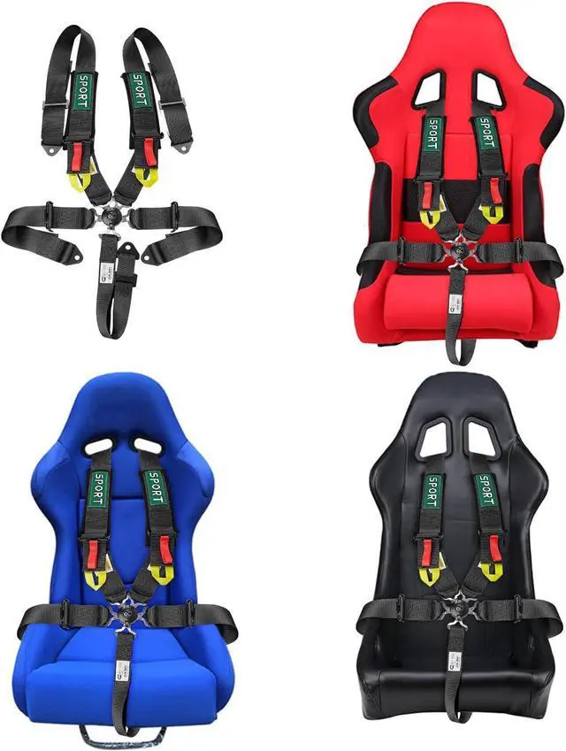 Alt view image 7 of 7 - 5-Point Racing Safety Harness Set SFI with Ultra Comfort Heavy Duty Shoulder Pads