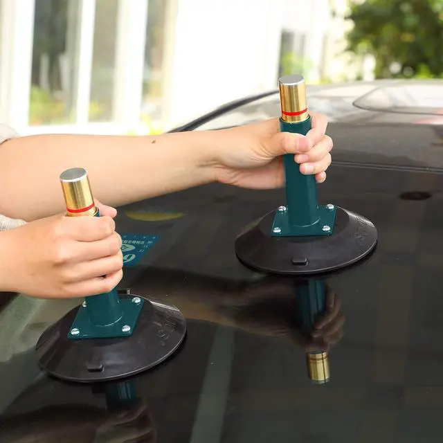 Alt view image 6 of 7 - A pair of 6" Vertical Vacuum Suction Cup with Metal Handle,Heavy Duty Vertical Hand-held Cups for Flat to Curved Surfaces, Brass Pump with Protective Cover (2 PACK)