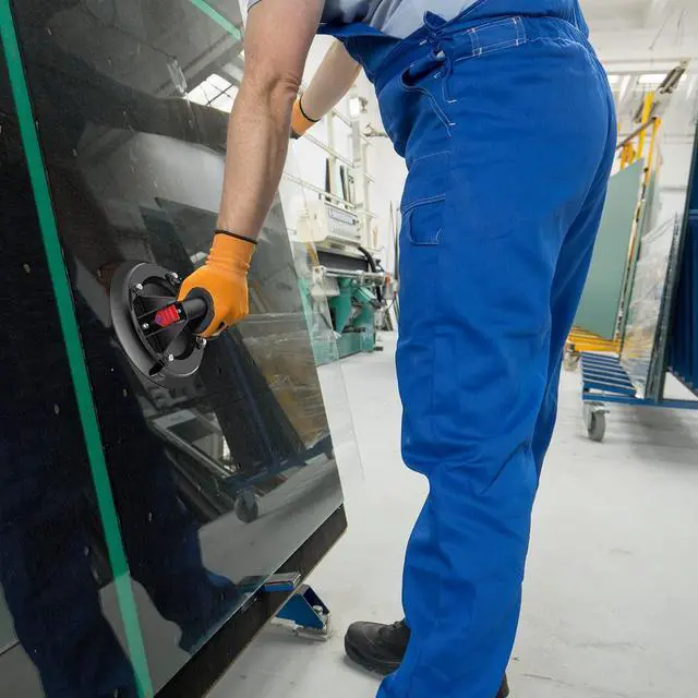 Alt view image 3 of 7 - Vacuum Glass Suction Cup to Lift Glass/Granite/Tile, 8.1 Inches Glass Suction Cups Offer 425 Pounds Load Capacity, Heavy Duty Glass Sucker Lifter with Carrying Case, Black, Pack of 2