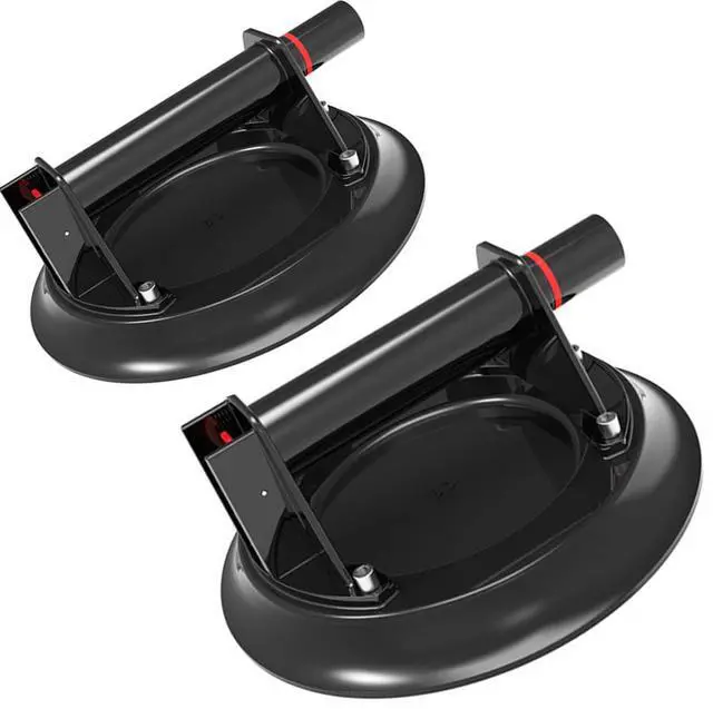 Alt view image 7 of 7 - Vacuum Glass Suction Cup to Lift Glass/Granite/Tile, 8.1 Inches Glass Suction Cups Offer 425 Pounds Load Capacity, Heavy Duty Glass Sucker Lifter with Carrying Case, Black, Pack of 2