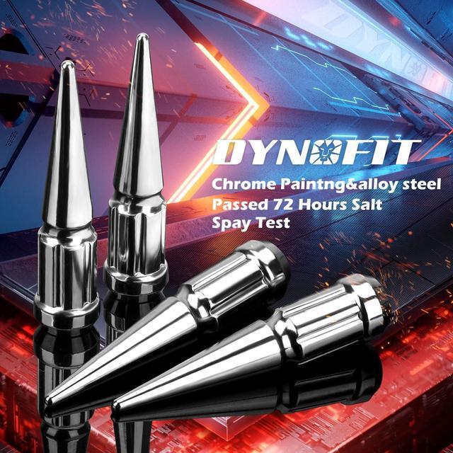Alt view image 3 of 7 - 12mmx1.5 Wheel Spike Lug Nuts, 20 x M12x1.5 Lug Nut, 3.35 inch Tall Closed End Nuts with 1 Socket Key Compatible with Acura Honda Chevy Hyundai Toyota Lexus Mitsubishi(Chrome)