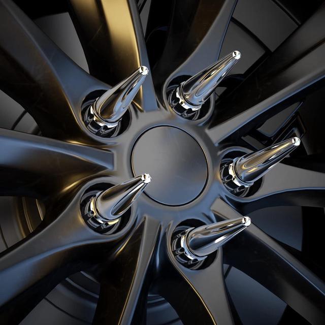 Alt view image 4 of 7 - 12mmx1.5 Wheel Spike Lug Nuts, 20 x M12x1.5 Lug Nut, 3.35 inch Tall Closed End Nuts with 1 Socket Key Compatible with Acura Honda Chevy Hyundai Toyota Lexus Mitsubishi(Chrome)