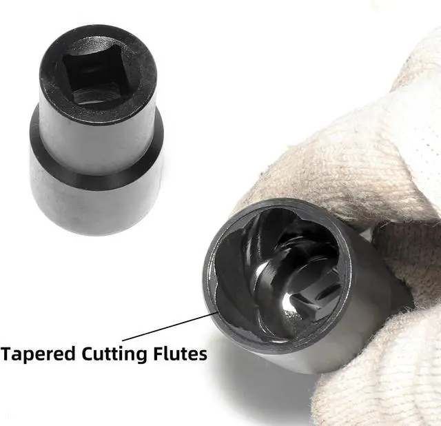 Alt view image 4 of 6 - 22 Piece Bolt Nut Extractor Set, 1/2" and 3/8" Drive Impact Lug Nut Remover Socket Tool, Wheel Lock Removal Kit for Extracting Damaged, Stripped Frozen Nuts & Screws Twist Socket Set