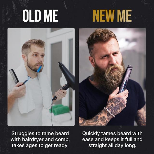 Alt view image 5 of 7 - The Beard Struggle Carbon X - Heated Beard Brush + Beard Straightener for Men - Cordless Beard Brush & Straightening Comb - Rechargeable, 3 Heat Settings, Micro-Fibre Protective Sleeve Included
