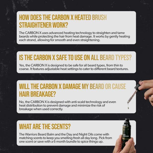 Alt view image 3 of 7 - The Beard Struggle Carbon X - Heated Beard Brush + Beard Straightener for Men - Cordless Beard Brush & Straightening Comb - Rechargeable, 3 Heat Settings, Micro-Fibre Protective Sleeve Included