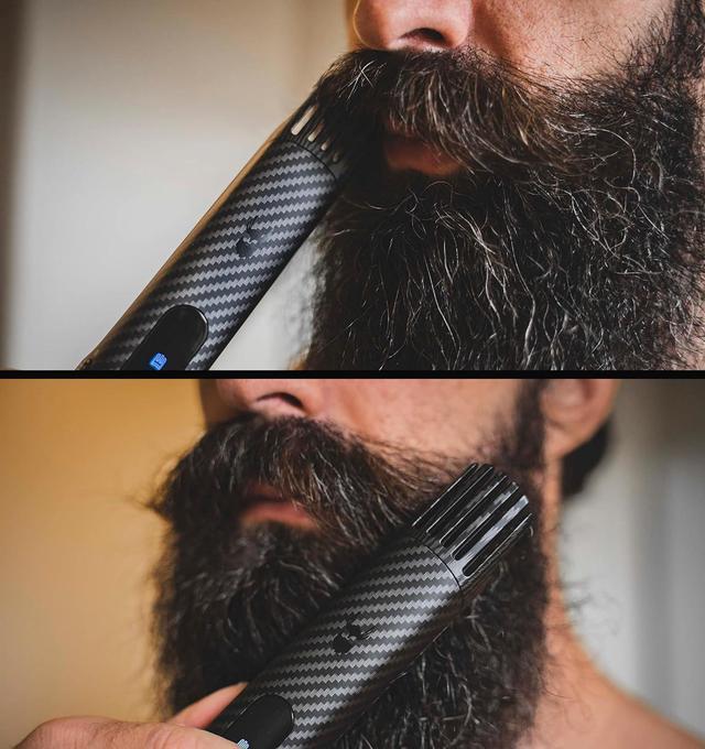 Alt view image 7 of 7 - The Beard Struggle Carbon X - Heated Beard Brush + Beard Straightener for Men - Cordless Beard Brush & Straightening Comb - Rechargeable, 3 Heat Settings, Micro-Fibre Protective Sleeve Included