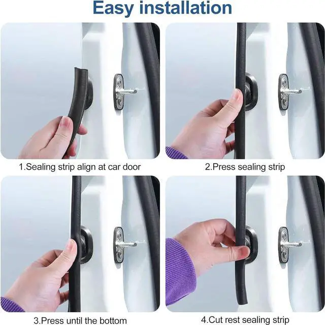 Alt view image 4 of 6 - Automotive Door Weather Stripping 50Ft Car Door Rubber Edge Trim Seal Strip Gasket with Side Bulb for Car Bus Camper Boat RV Truck Doors