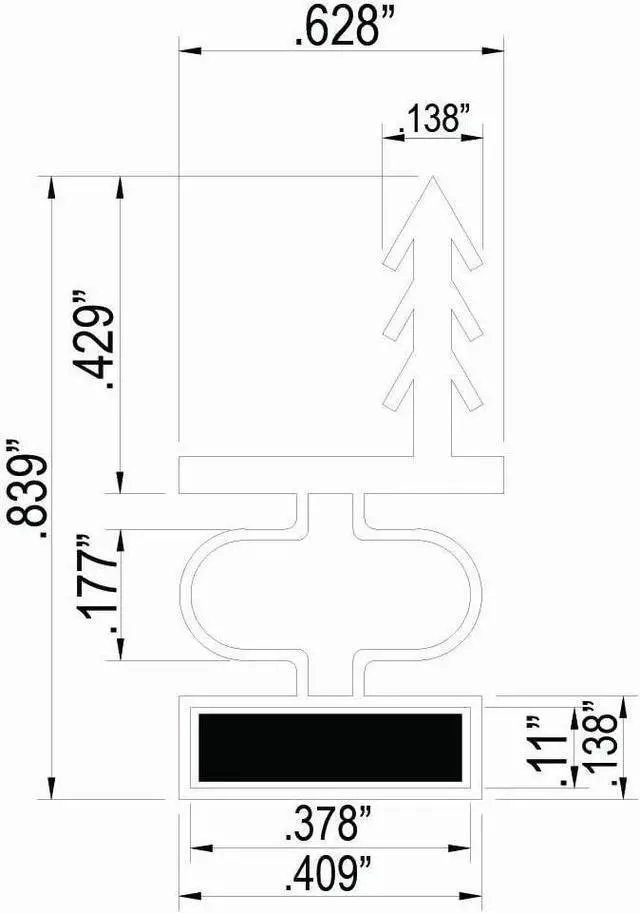 Alt view image 3 of 7 - Weather Stripping Door Seal for Metal Doors - Kerf Door Seal Kit, 36" x 84" - Black Weather Stripping for Doors.