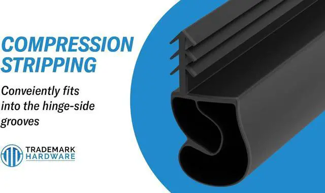 Alt view image 6 of 7 - Weather Stripping Door Seal for Metal Doors - Kerf Door Seal Kit, 36" x 84" - Black Weather Stripping for Doors.