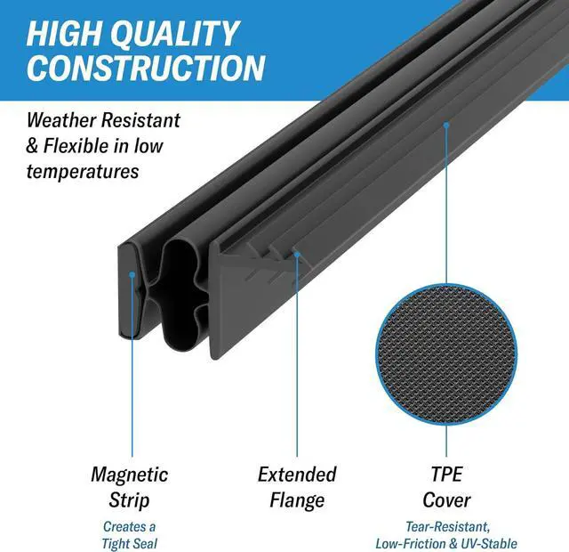 Alt view image 5 of 7 - Weather Stripping Door Seal for Metal Doors - Kerf Door Seal Kit, 36" x 84" - Black Weather Stripping for Doors.