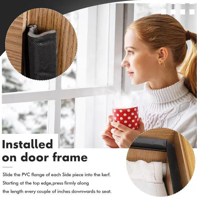 Alt view image 3 of 6 - Door Weather Stripping Seal Winter Windows Kerf Soundproof Strip V-Shaped Q Foam Weather Stripping Door Frame for Card Slot Large Gap and Easy Installation(150 Feet,Black)