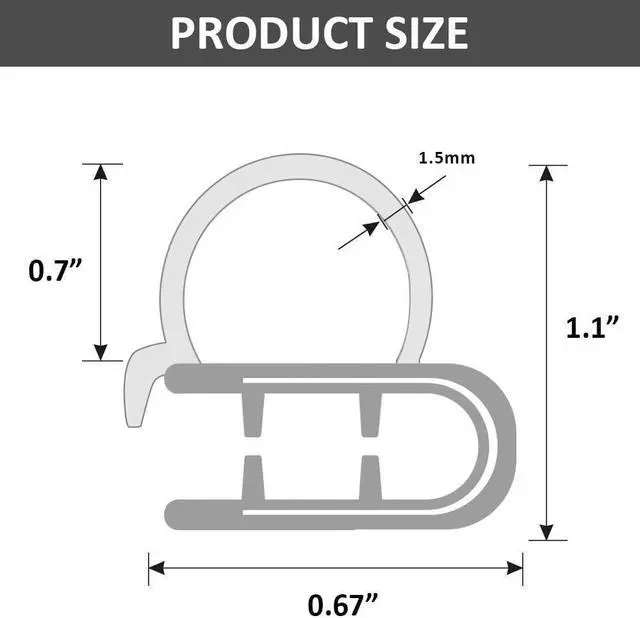 Alt view image 2 of 7 - Car Weather Stripping, 50Ft Automotive Door Seal Strip with Side Bulb Rubber Seal for Cars, Boats, Trucks, RVs