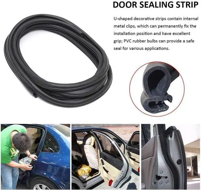 Alt view image 3 of 7 - Car Weather Stripping, 50Ft Automotive Door Seal Strip with Side Bulb Rubber Seal for Cars, Boats, Trucks, RVs
