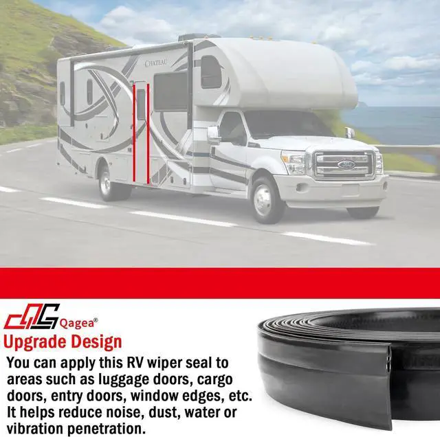 Alt view image 4 of 6 - 018-546 RV Slide Out Clip Rubber Seal Weather Stripping with 2 Wiper is Suitable for RV Camper Door Window Channel (35 Ft)