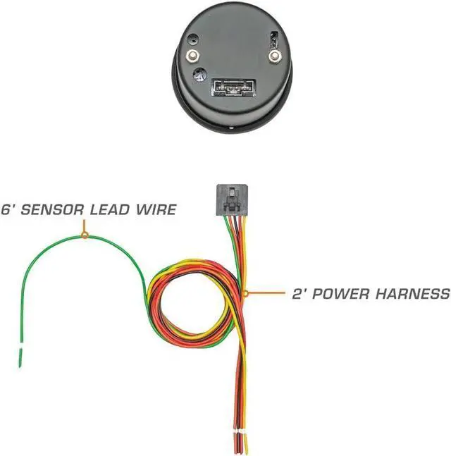 Alt view image 2 of 6 - Tinted 7 Color Adjustable Fuel Level Gauge - Black Dial - Smoked Lens - for Gas & Diesel Vehicles - 2-1/16" 52mm
