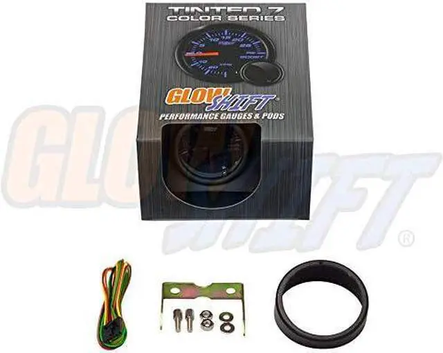 Alt view image 6 of 6 - Tinted 7 Color Adjustable Fuel Level Gauge - Black Dial - Smoked Lens - for Gas & Diesel Vehicles - 2-1/16" 52mm