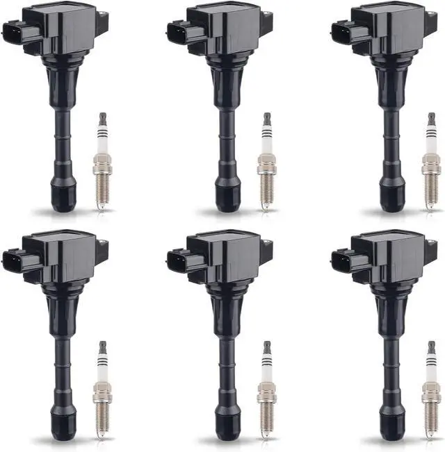 Main image of Set of 6 Iridium Spark Plug and 6 Ignition Coil Pack Compatible with Nissan Infiniti Maxima Murano Pathfinder Quest Altima Q50 QX60 FX35 3.5L V6 Replacement for UF550