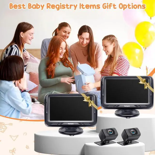 Alt view image 7 of 7 - Baby Car Camera 2-Pack - Dual HD 1080P Monitors with Night Vision, Adjustable Angles, Glare-Free Display, Easy Installation for Two Kids, Ideal for Road Trips