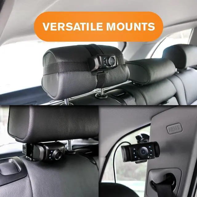 Alt view image 3 of 5 - Car Portable Baby Monitor with Night Vision Cam, Wireless Transmission, Universally Compatible, 4.3 Digital Display, Mounts onto Headrest and/or Windshield