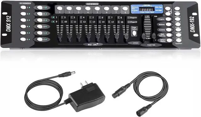 Main image of Controller for dj Lights dmx512 Controller 192 Channel DMX 512 Controller DMX Board, DMX Light Controller with DMX Cables 2m/6.6 ft DMX Controller 512