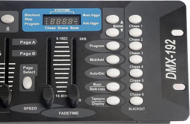 Alt view image 7 of 7 - Controller for dj Lights dmx512 Controller 192 Channel DMX 512 Controller DMX Board, DMX Light Controller with DMX Cables 2m/6.6 ft DMX Controller 512
