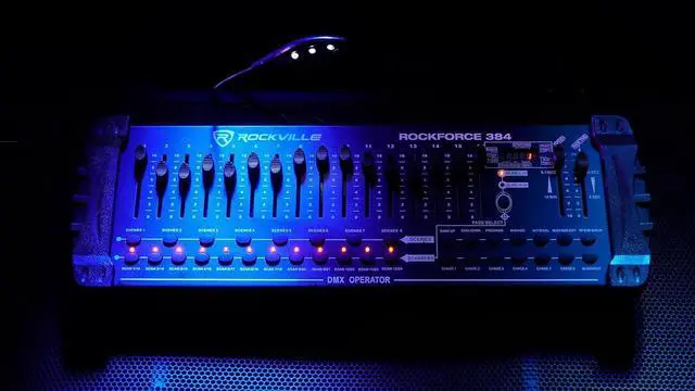 Alt view image 2 of 7 - ROCKFORCE 384 Channel DMX Lighting Controller, MIDI Control, 30 Scene Banks, 6 Chases, LED Display, for DJs and Stage Lighting