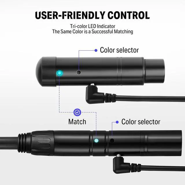 Alt view image 4 of 7 - DMX512 Wireless Controller Dfi DJ 2.4G DMX Wireless 5 Receivers Short Version with Light Dome & 1 Transmitter Stage Lighting Control for LED Stage Disco Party Bar Lighting 6 PCS Black