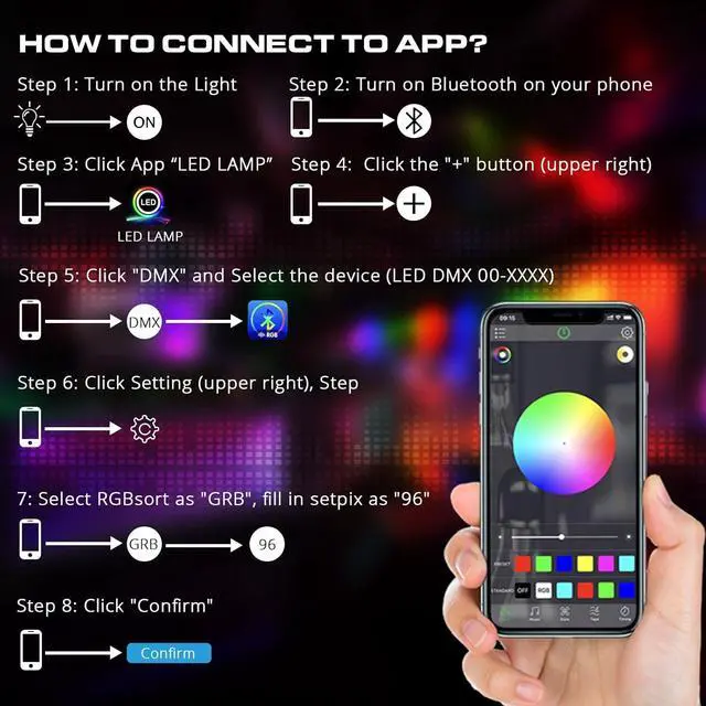 Alt view image 4 of 7 - LED Stage Wash Light Bar - OPPSK 16" 18W Dimmable Wall Washer Lights Color Changing DJ Light Bar APP & Remote Control Uplight for Small Stage Party Event Indoor Decorative Lighting - 4 Pack