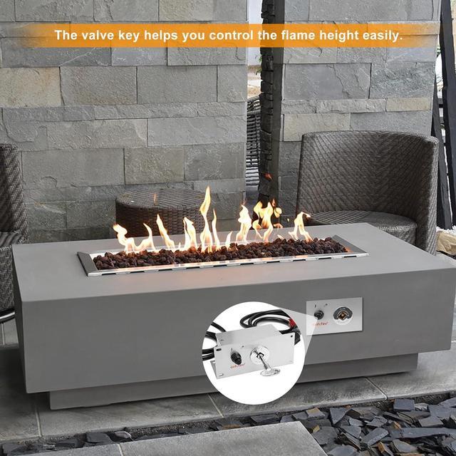 Alt view image 3 of 7 - All-in-One Propane Gas Fire Pit Ignition System Kit (Includes Electronic Igniter, Key Valve, Air Mixer Valve, LP Regulator with 5Ft Hose, PVC Hose)