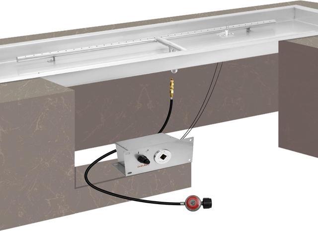 Alt view image 4 of 7 - All-in-One Propane Gas Fire Pit Ignition System Kit (Includes Electronic Igniter, Key Valve, Air Mixer Valve, LP Regulator with 5Ft Hose, PVC Hose)