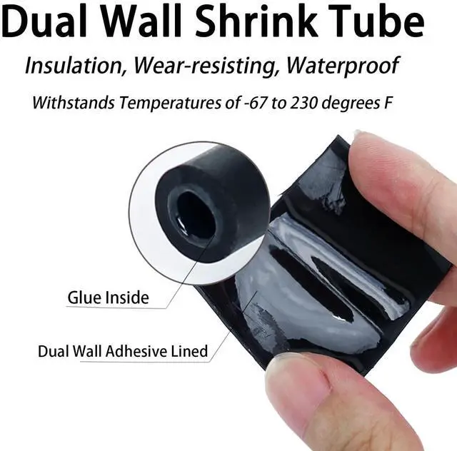 Alt view image 5 of 7 - 3:1 Ratio Heat Shrink Tubing Roll Adhesive Lined Industrial Marine Grade Dual Wall Heat Shrink Tube Waterproof and Sealed Black (2 inches(50 mm), 30 Feet)