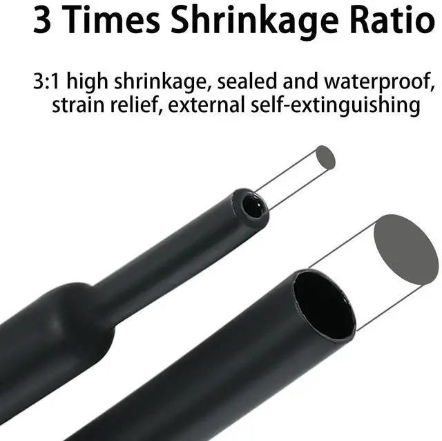 Alt view image 4 of 7 - 3:1 Ratio Heat Shrink Tubing Roll Adhesive Lined Industrial Marine Grade Dual Wall Heat Shrink Tube Waterproof and Sealed Black (2 inches(50 mm), 30 Feet)