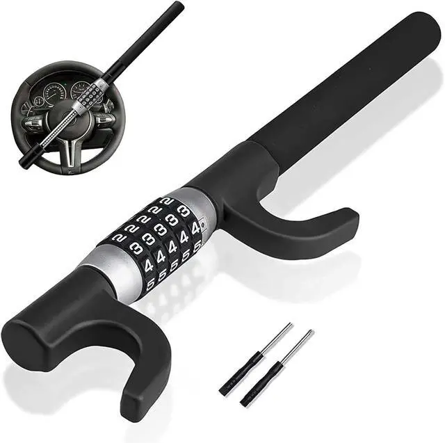 Main image of Steering Wheel Lock,Anti-Theft Car Device,Keyless Password Retractable Steering Lock Theft Prevention Bar for Car Trucks SUV Van(Black)