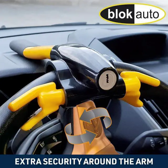 Alt view image 5 of 7 - 9595 Car Steering Wheel Lock Anti-Theft Device, Visible and Deterrent, Spoke Placement, Push Locking, Universal Steering Wheel Lock for Car. SUV, Van, Pickup Truck, High Security Car Lock