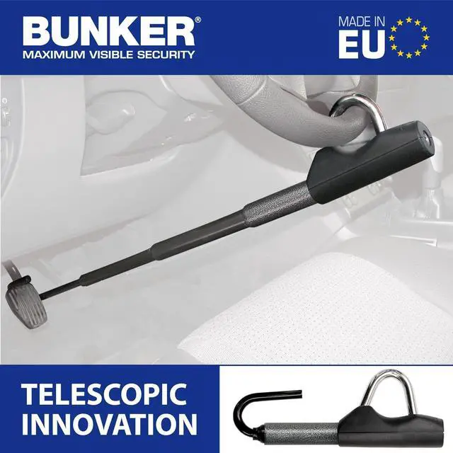 Alt view image 2 of 7 - BT29 High-End Telescopic Steering Wheel Brake Pedal Lock, The Most Compact for Transport, Heavy Dutty Universal Clutch Anti Theft Bar Lock Device for Car Truck Van, Motorhomes Camper