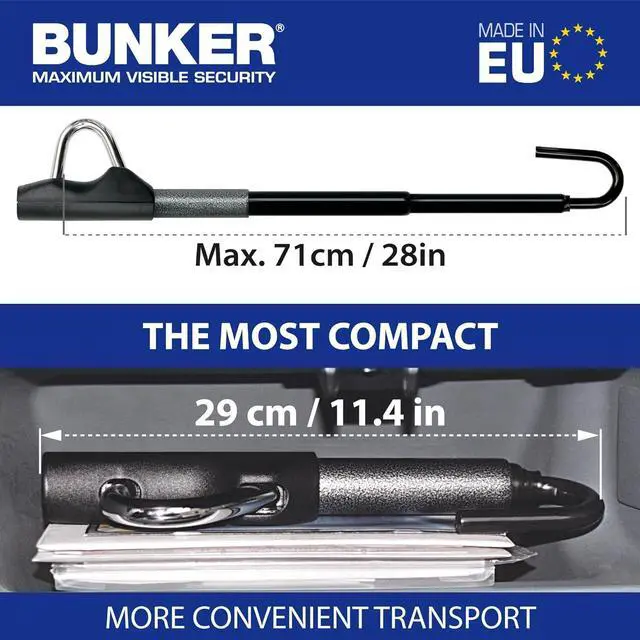 Alt view image 4 of 7 - BT29 High-End Telescopic Steering Wheel Brake Pedal Lock, The Most Compact for Transport, Heavy Dutty Universal Clutch Anti Theft Bar Lock Device for Car Truck Van, Motorhomes Camper