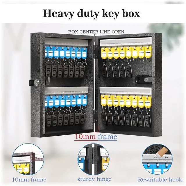 Alt view image 4 of 6 - Key Cabinet(32-Keys Plus), Key Lock Box Wall Mount with Combination Lock, 32 Key Tags, and Mini ERP Key Management, Key Organize LockBox for Car dealership, School, Hotel, Office