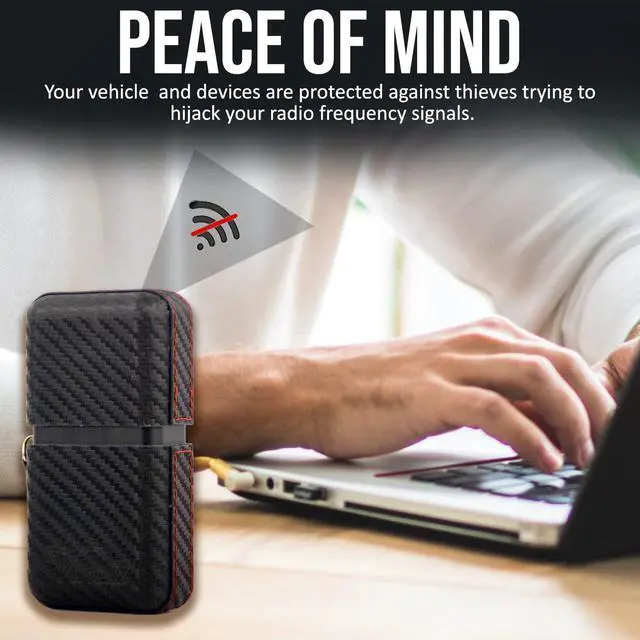 Alt view image 5 of 7 - Premium Key Fob Signal Blocker, Faraday Key Fob Protector, RFID Key Fob Protector, Faraday Box for Car Keys, Faraday Bag for Key Fob