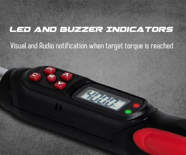 Alt view image 5 of 7 - Digital Torque Screwdriver 1.77-35.39 in-lbs (20-400 cN-m / 2.04-40.82 kg-cm) Torque Range, Accurate to ±2% Dual Direction, LED and Buzzer Notification, Preset Memory (SPN-T4BN)